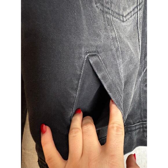 Free People We the Free Rumors Black Denim Jacket Sz. S - Picture 8 of 13